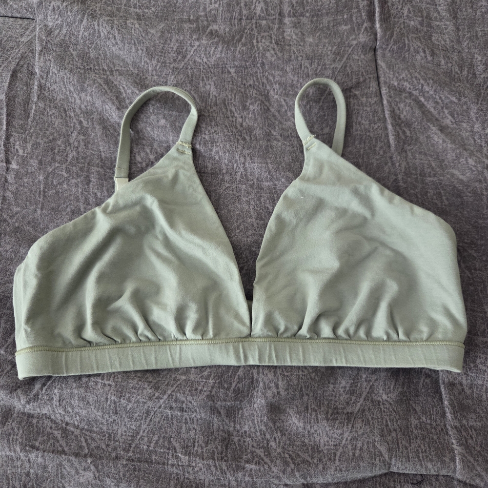 SKIMS Green Triangle Bralette Soft Wireless Comfort Size XL
